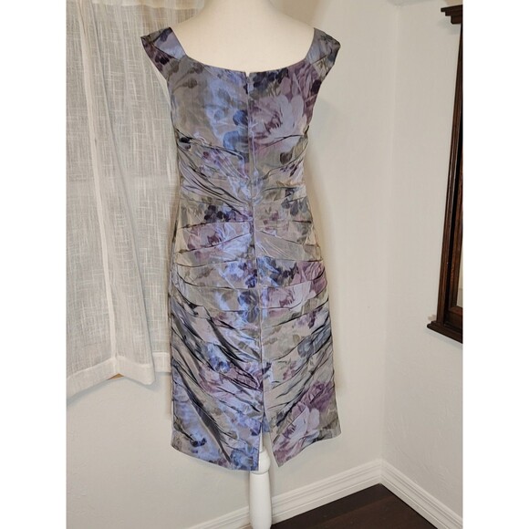 Peruvian Connection Cocktail Dress  Size 4  Gray/Lavender  Sleek Figure-Skimming - Picture 3 of 12